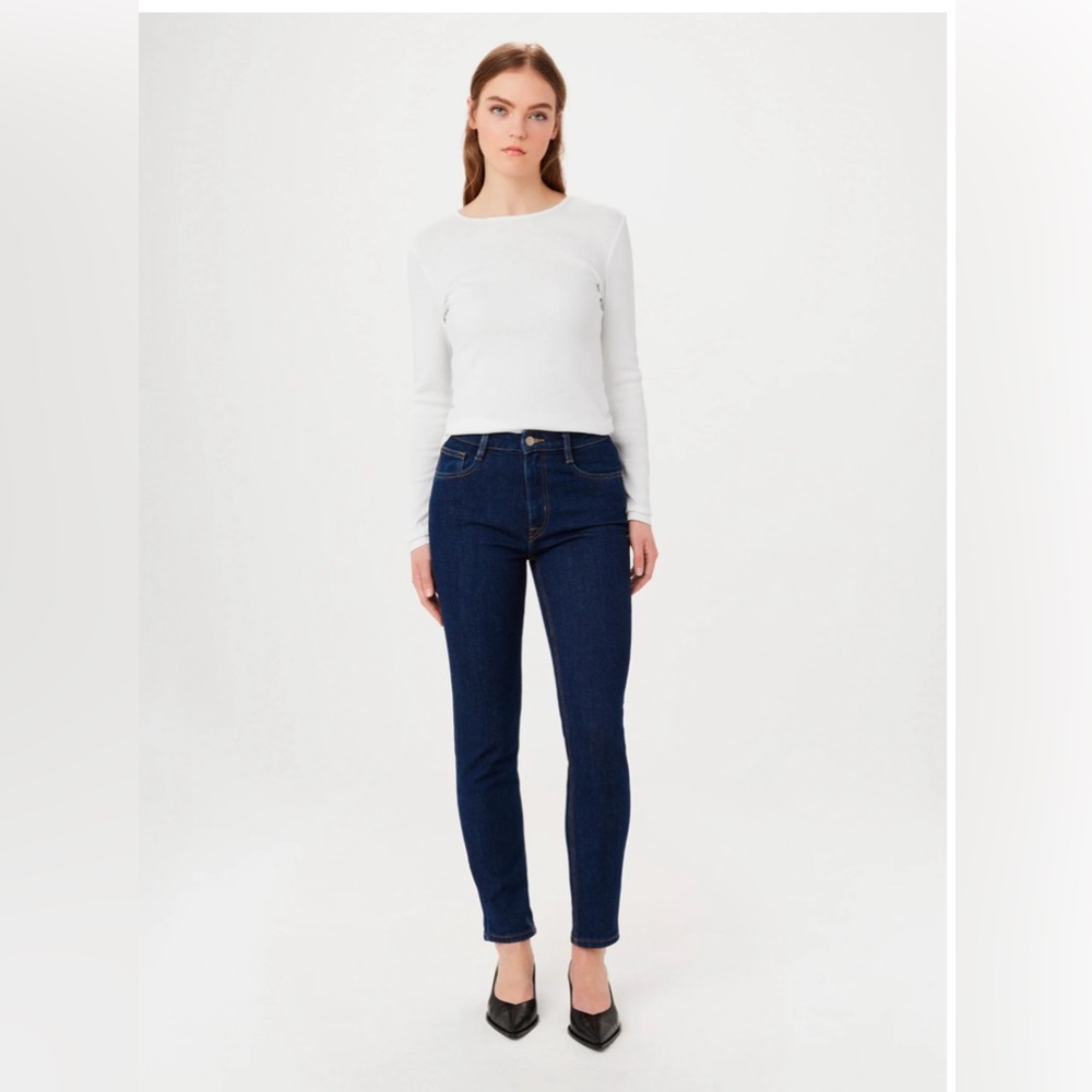 Frank and Oak Kim Slim Fit Jeans in Dark Wash